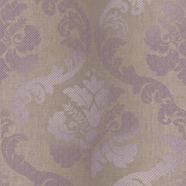 Chesapeake Delilah Purple Tulip Damask Wallpaper Sample