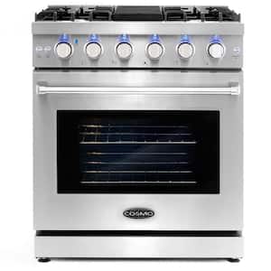 30 in. 4.55 cu. ft. Commercial-Style Gas Range with Convection Oven in Stainless Steel with Storage Drawer