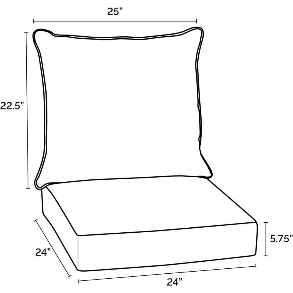 Black and White Floral Outdoor Deep Seat Cushion Set