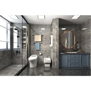 6-Piece Bath Hardware Set with Towel Ring Toilet Paper Holder Robe Hook and Towel Bar in MB