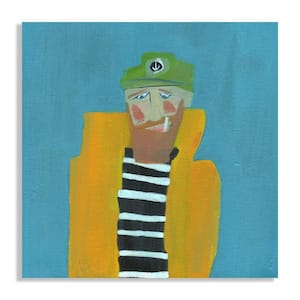 Sailor with Orange Coat and Green Cap by Kate Mancini Unframed Canvas Art Print 22 in. x 22 in.