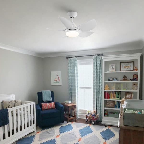 Avex 30 in. White Standard Ceiling Fan with Remote Control and Dimmable Integrated LED