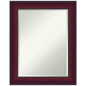 Canterbury Cherry 23.25 in. x 29.25 in. Beveled Casual Rectangle Wood Framed Wall Mirror in Cherry