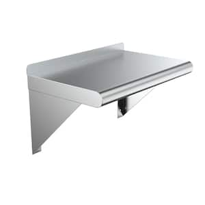 10 in. x 16 in. Stainless Steel Wall Shelf. Kitchen, Restaurant, Garage, Laundry Metal Shelf with Brackets