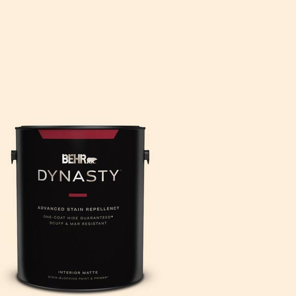 BEHR DYNASTY 1 gal. #70 Linen White Matte Interior Stain-Blocking Paint &  Primer 165001 - The Home Depot