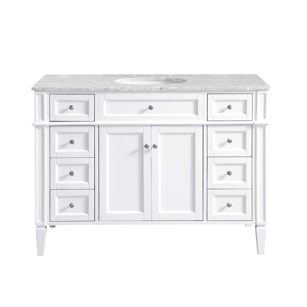 48 in. W x 21.5 in. D x 21.5 in. H Single Bathroom Vanity in White with Whi