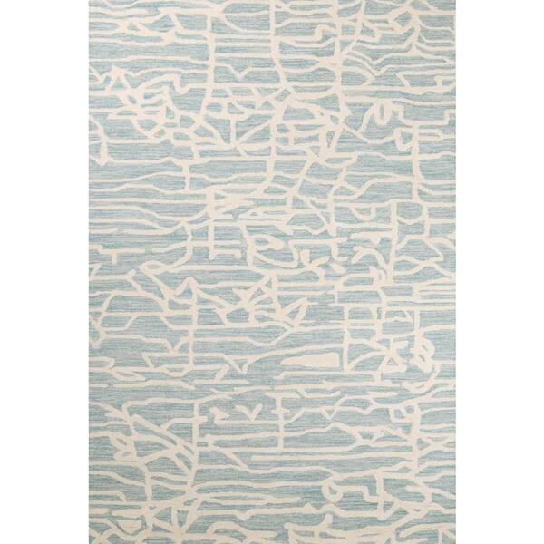 BASHIAN Nilito Teal 4 ft. x 6 ft. (3 ft. 6 in. x 5 ft. 6 in.) Geometric Transitional Accent Rug