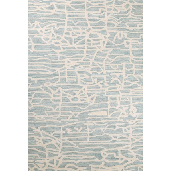 BASHIAN Nilito Teal 5 ft. x 8 ft. (5 ft. x 7 ft. 6 in.) Geometric Transitional Area Rug