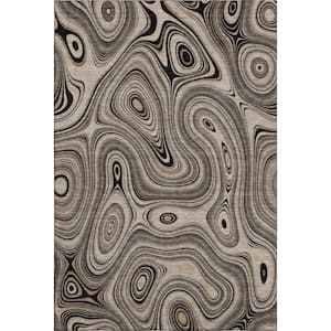 Mayfield Premium Machine Washable Abstract AMF2097 Beige 3 ft. x 4 ft. Area Rug