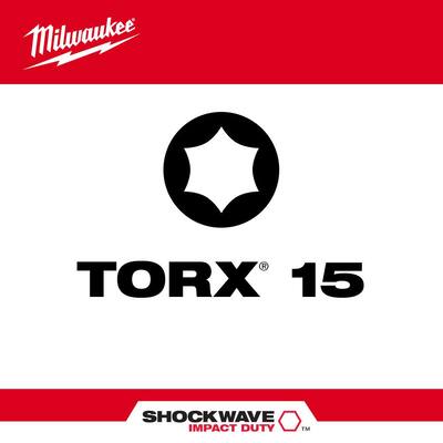 SHOCKWAVE Impact Duty 1 in. T15 Torx Alloy Steel Insert Bit (2-Pack)