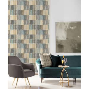 60.75 sq. ft. Coastal Haven Cabana Arielle Abstract Stripe Embossed Vinyl Unpasted Wallpaper Roll