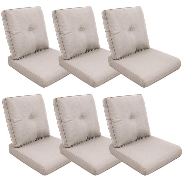 Gymojoy 22 in. x 25 in. 12-Piece Deep Seating Outdoor Lounge Chair Replacement Cushion and Back Pillow in Beige