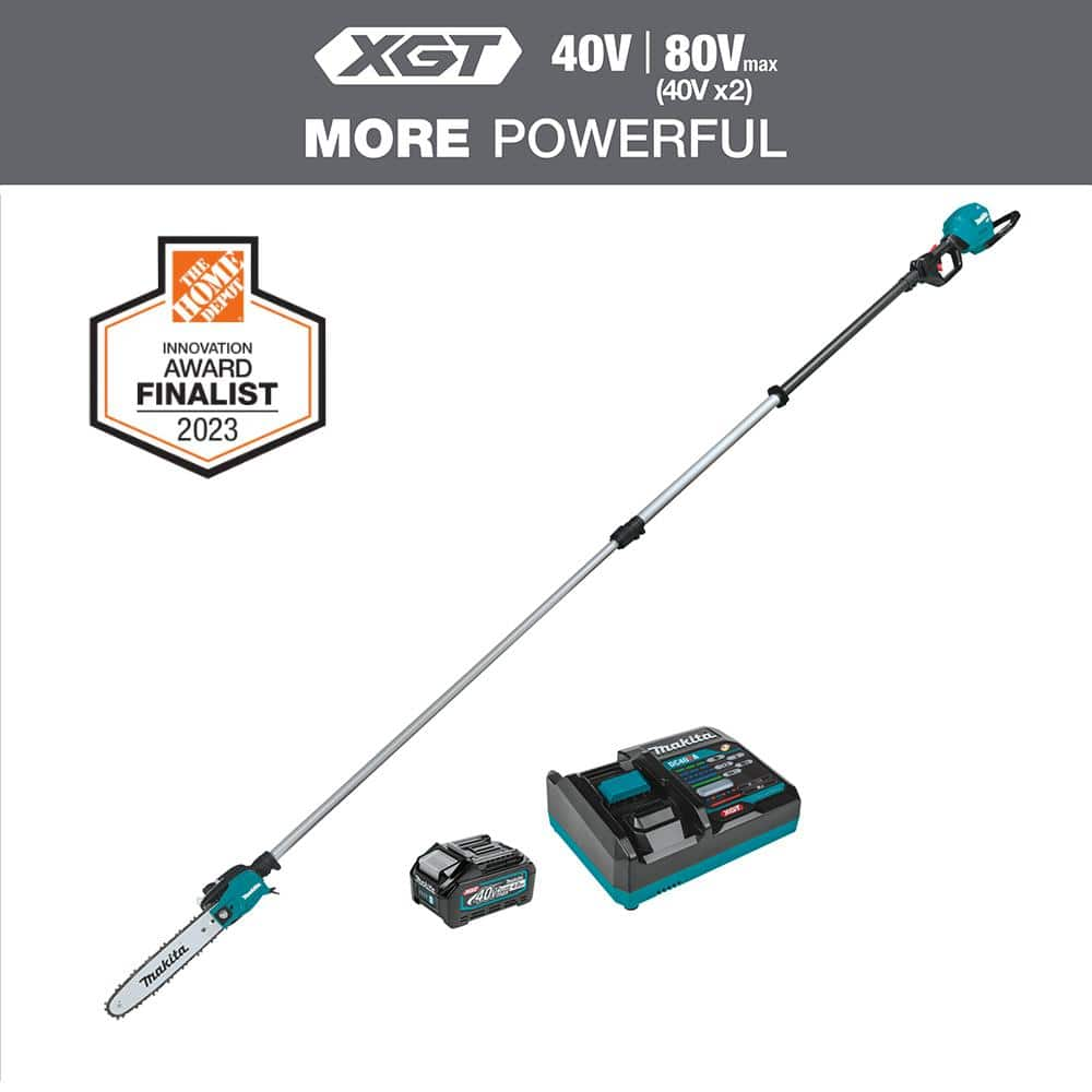 Makita XGT 40V max Brushless Cordless 10 in. Telescoping Pole Saw Kit, 13 ft. Length (4.0Ah)