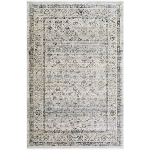 Galey Alix Neiland 2 ft. L x 2 ft. W Indoor/Outdoor Machine Woven Rug, Medium Gray