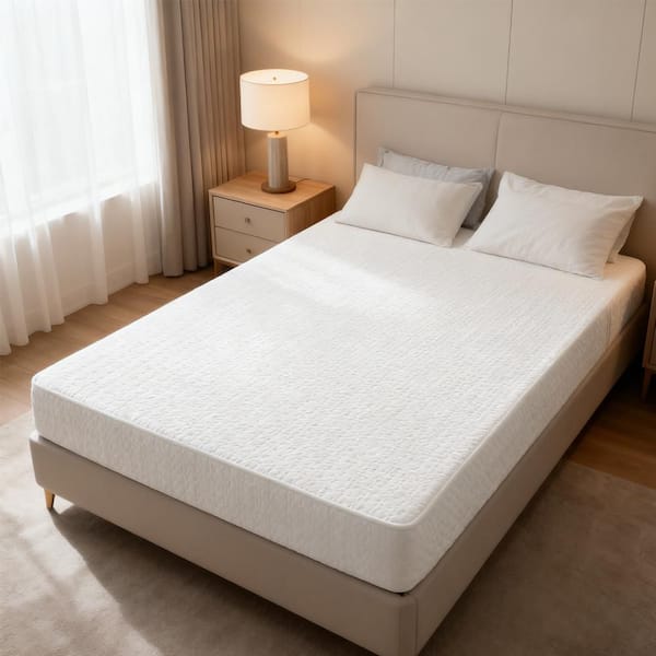 Full Firm 8 in. Queen Size Bed Mattress Gel-Infused Memory Foam Mattress, Firm, White, Mattress in a Box