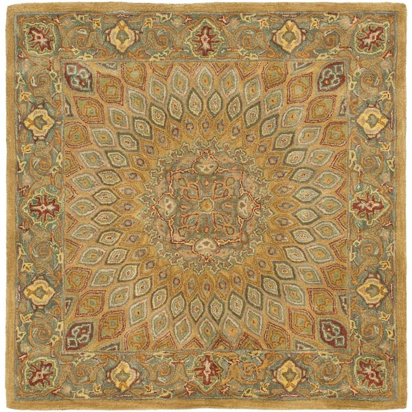 SAFAVIEH Heritage Light Brown/Gray 4 ft. x 4 ft. Square Border Area Rug