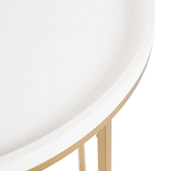 Ｓ Kate and Laurel Dorrah 28 in. White Half-Circle MDF Console