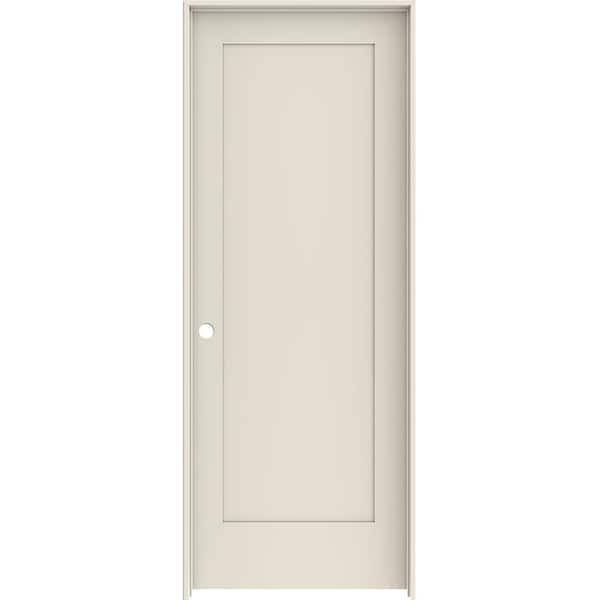 JELD-WEN 28 in. x 80 in. 1 Panel Shaker Right-Hand Primed Solid Core Wood Single Prehung Interior Door