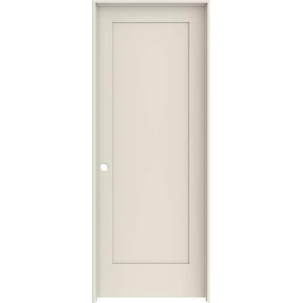 JELD-WEN 30 in. x 80 in. 1 Panel Shaker Right-Hand Solid Core Primed Wood Single Prehung Interior Door