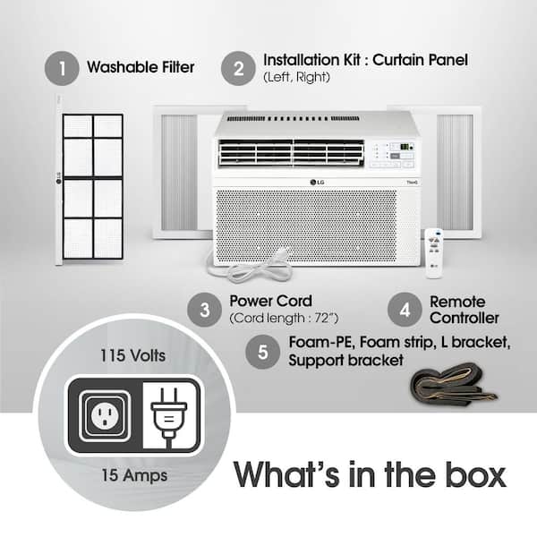 LG - 14,000 BTU 115V Window Air Conditioner Cools 700 sq. ft. with Wi-Fi, Remote, Dehumidifier and in White