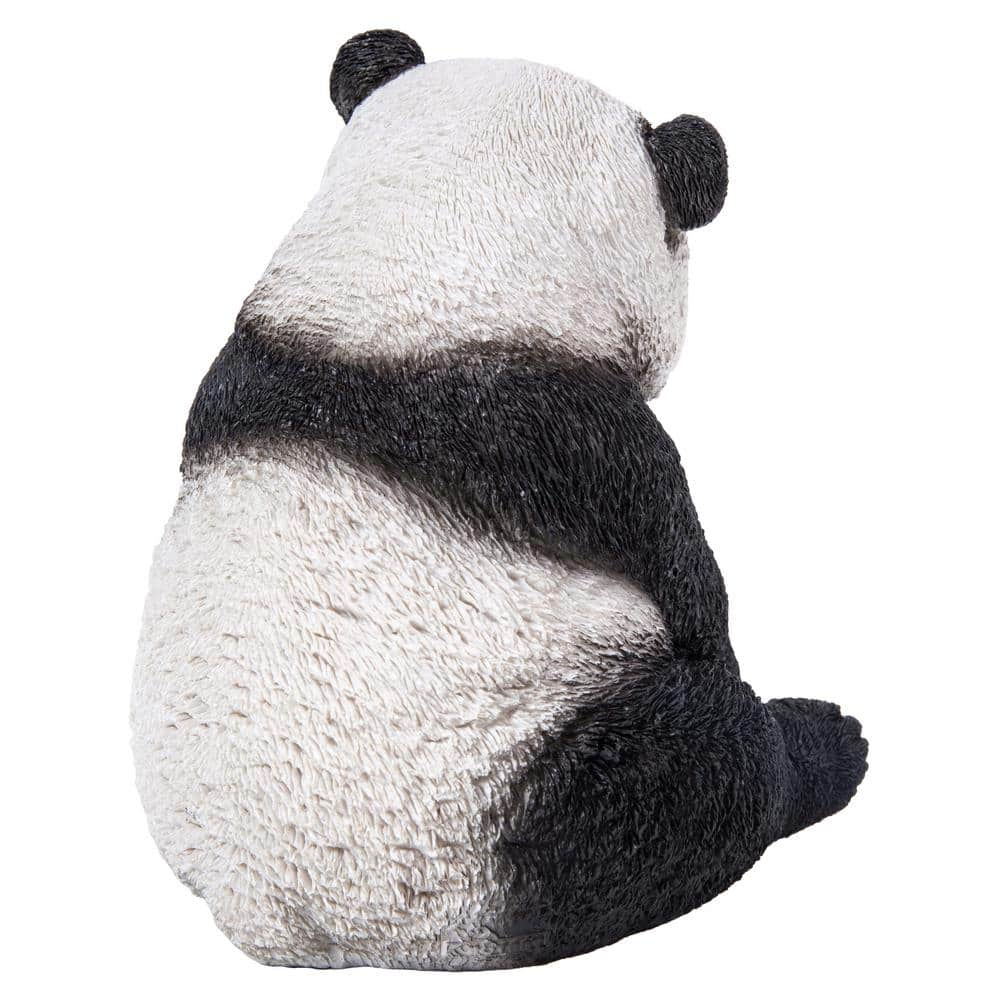 Small Black and White Polyresin Sitting Panda Statue