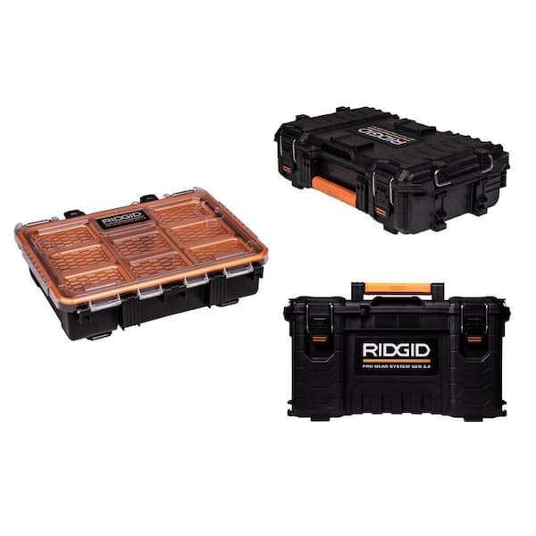 Ridgid Pro Gear System Gen 2.0 Stackable Tool box, Durable Power Tool Case, and Compact Organizer Ridgid Pro Gear System Gen 2.0 Stackable Tool box, Durable Power Tool Case, and Compact Organizer