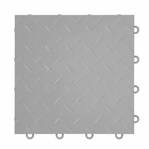 FlooringInc Silver Diamond 12 in. W x 12 in. L x 3/8 in. T Polypropylene Garage Flooring Tiles (16 Tiles/16 sq.ft.)