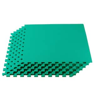 Green 24 in. W x 24 in. L x 3/8 in.Thick Multipurpose EVA Foam Exercise/Gym Tiles (4 Tiles/Pack) (16 sq. ft.)