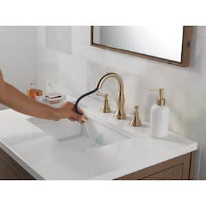 Cassidy 8 in. Widespread Double-Handle Bathroom Faucet with Pull-Down Spout in Champagne Bronze