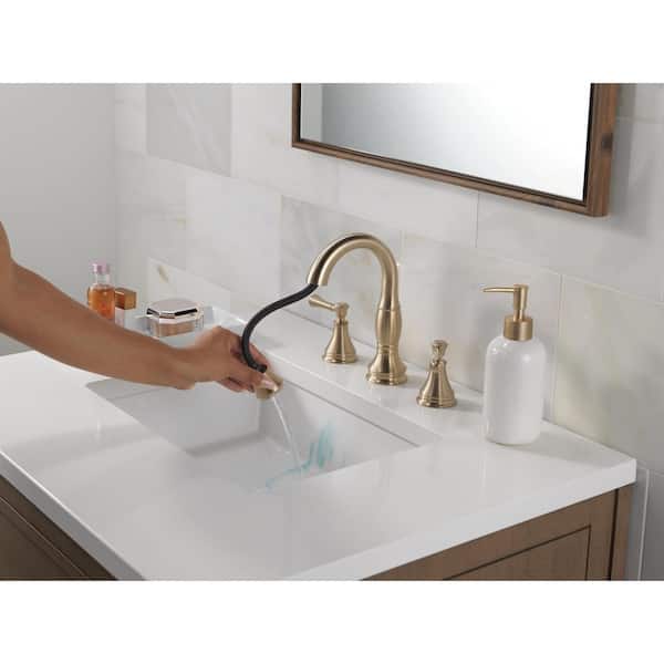 Cassidy Gold 8 in. Widespread Double-Handle Bathroom Faucet with Pull-Down Spout in Champagne Bronze