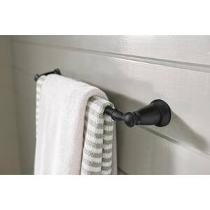 Banbury 3-Piece Bath Hardware Set with 24 in. Towel Bar, Toilet Paper Holder and Towel Ring in Matte Black