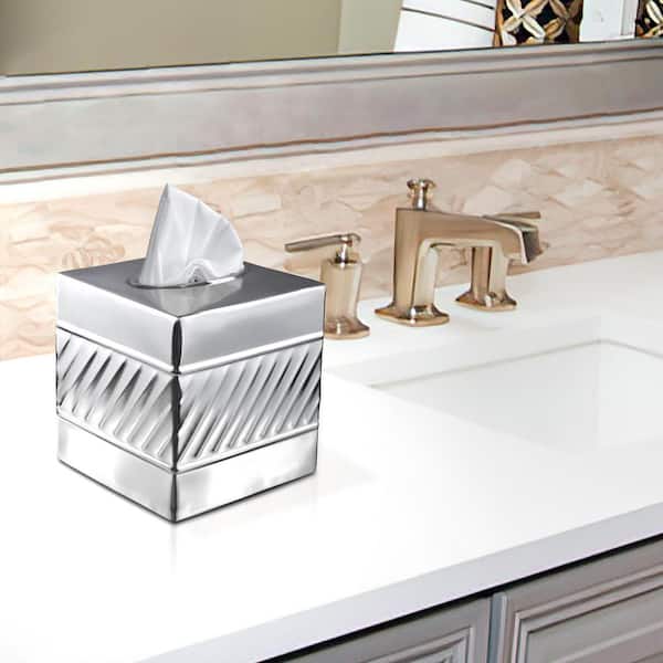 Monarch Hand Hammered Metal Tissue Box Cover in Matte Black