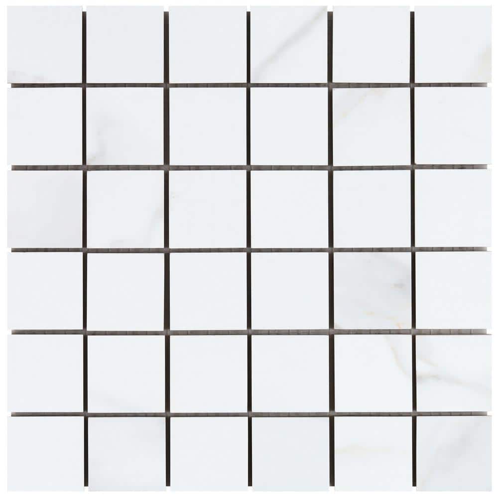 Terius Aurora Gold 4 in. x 0.41 in. Matte Marble Look Porcelain Floor and Wall Mosaic Tile Sample price history on PriceWatchPro