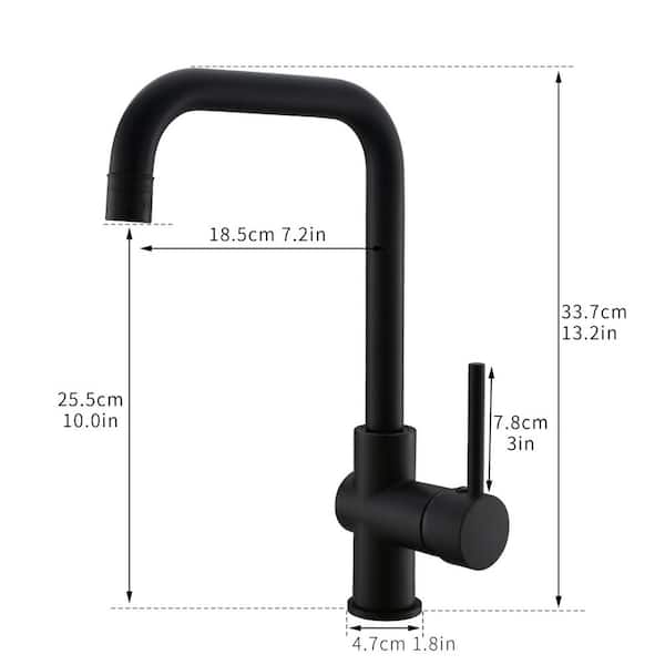 Single Handle Bar Faucet Deckplate Not Included in Matte Black