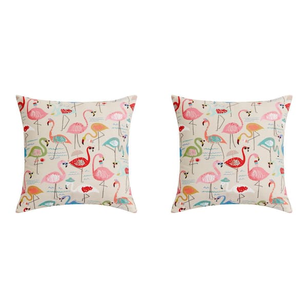 Hampton Bay Florida Seashell Outdoor Throw Pillow (Set of 2)