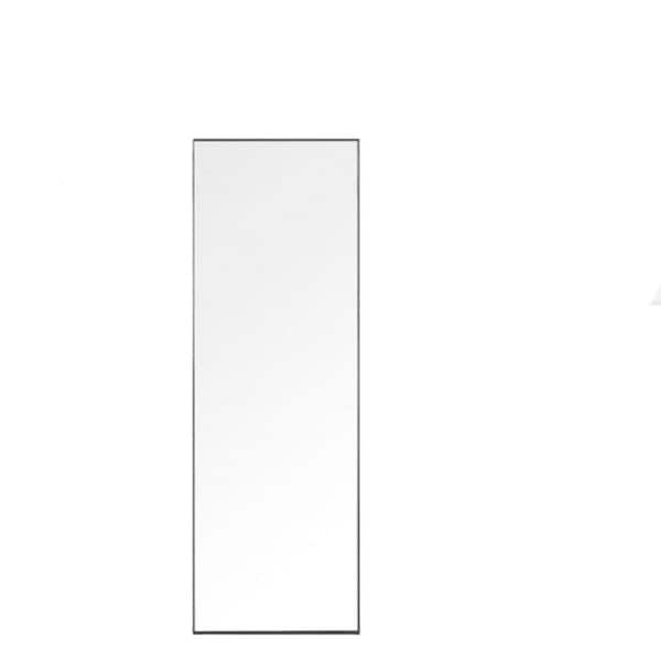 Unbranded Classic Black 59 in. H x 16 in. W Tall Full-Length Metal Framed Round Mirror for Living Room and Bedroom