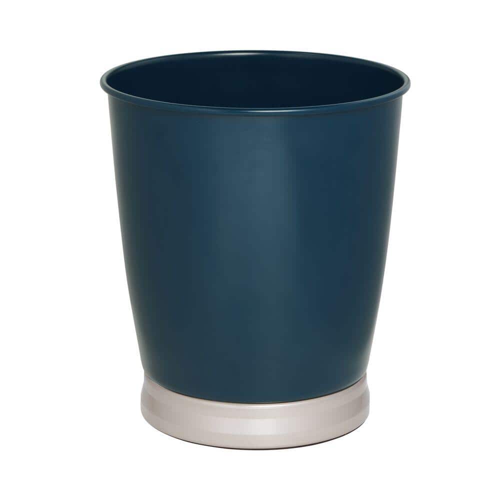 IDESIGN Bexley Waste Can in Matte Navy Blue and Satin Nickel 34552 ...