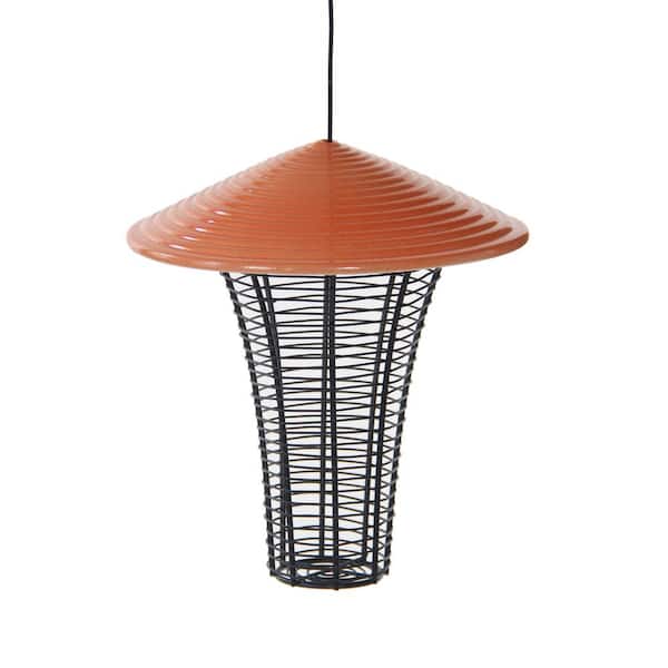 Alycon Prairie 10 in. Sunset Red Ceramic Bird Seed Feeder