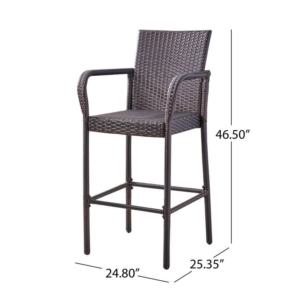 Stewart 30-Inch Brown Wicker Outdoor Barstools, Set of 2