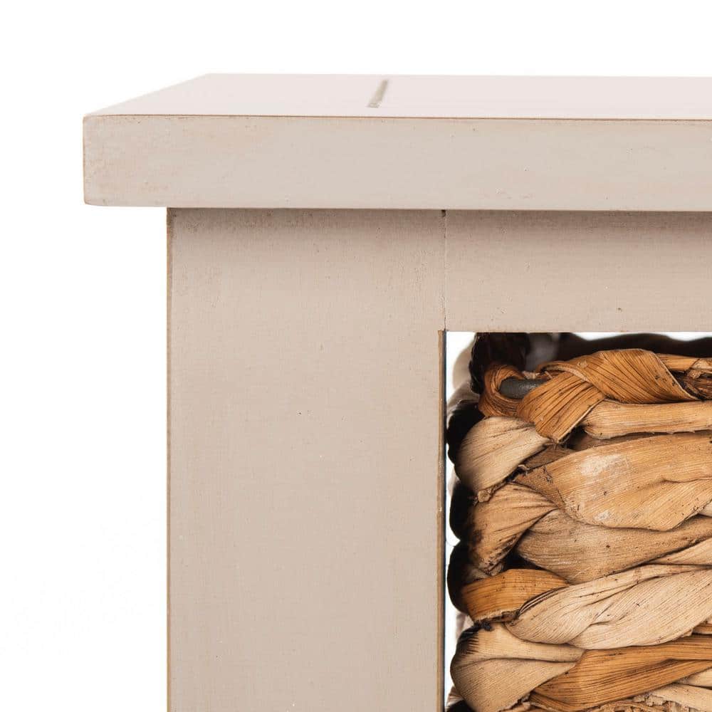 Christa Vintage Grey Wood Console Table with Storage