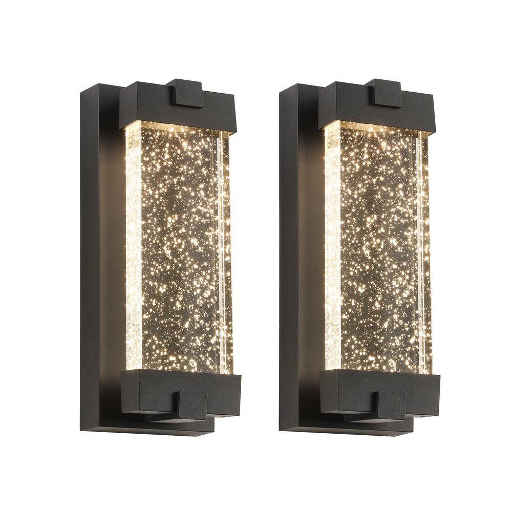 1-Light Matte Black not Motion Sensing LED Outdoor Hardwired Wall Lantern S