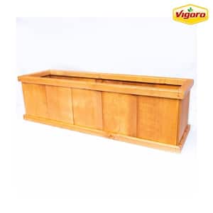 28 in. Brooklin Stained Brown Wood Planter Box (28 in. L x 9 in. W x 9 in. H)
