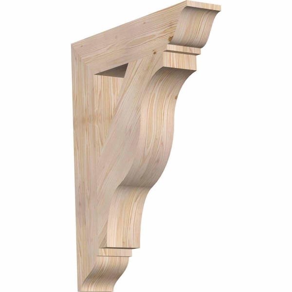 Ekena Millwork 5.5 in. x 36 in. x 28 in. Douglas Fir Funston Traditional Smooth Bracket