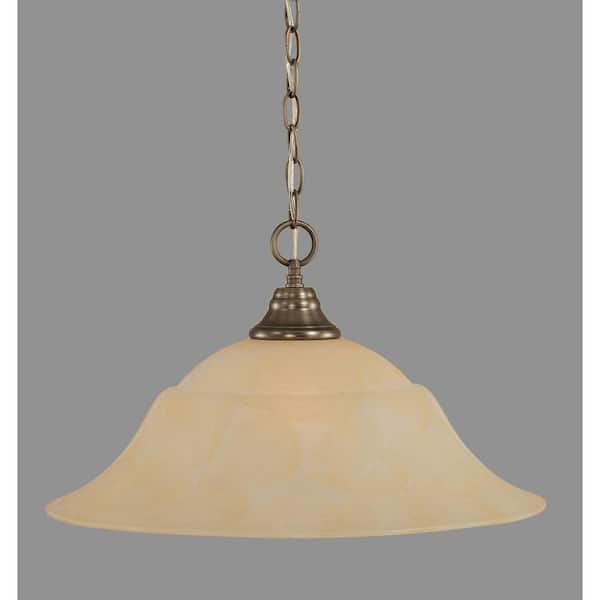 Unbranded Kingston 100-Watt 1-Light Brushed Nickel Bowl Mini Pendant Light with Glass Shade