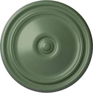 12" x 1-3/4" Reece Urethane Ceiling Medallion (Fits Canopies upto 2-3/8"), Hand-Painted Athenian Green