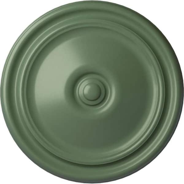 Ekena Millwork 12" x 1-3/4" Reece Urethane Ceiling Medallion (Fits Canopies upto 2-3/8"), Hand-Painted Athenian Green