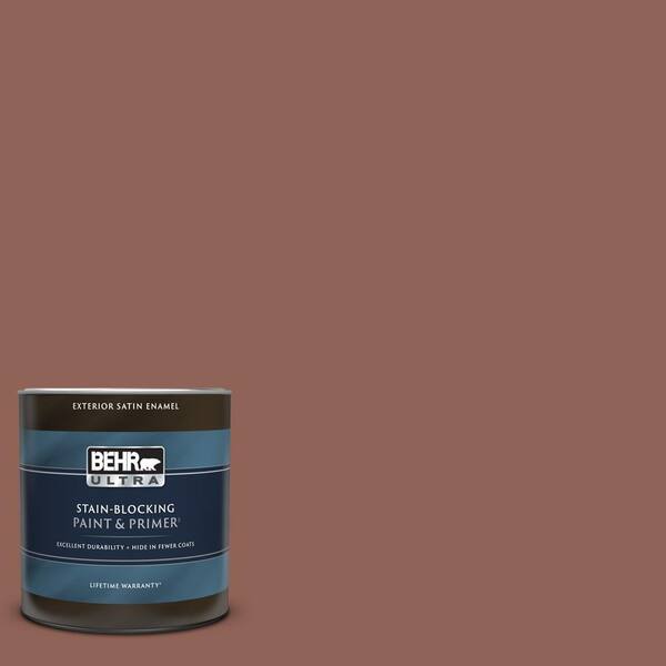 BEHR ULTRA 1 qt. BXC57 Raw Sienna Satin Enamel Exterior Paint