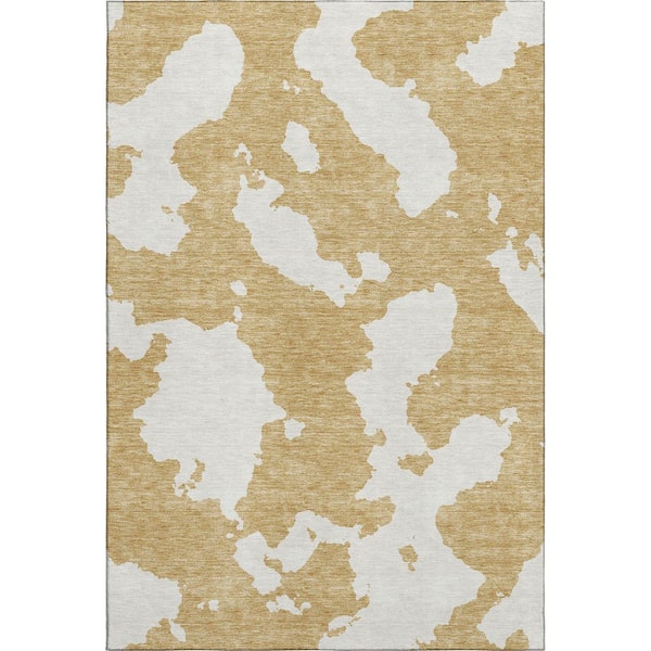 Addison Rugs Mayfield Premium Machine Washable Abstract AMF975 Gold 10 ft. x 14 ft. Area Rug