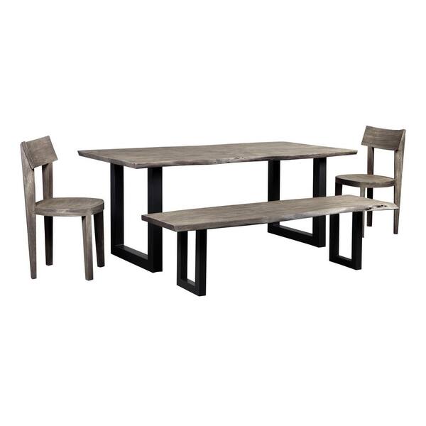 gunmetal dining bench