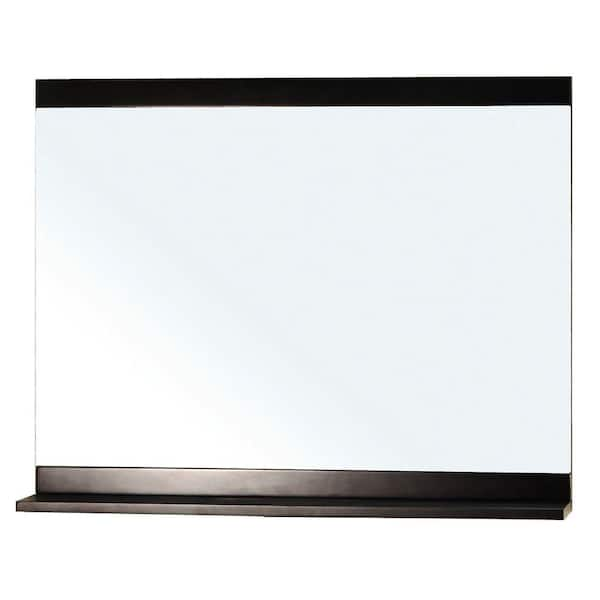 Bellaterra Home Belfast 30 in. L x 36 in. W Solid Wood Frame Wall Mirror in Dark Espresso